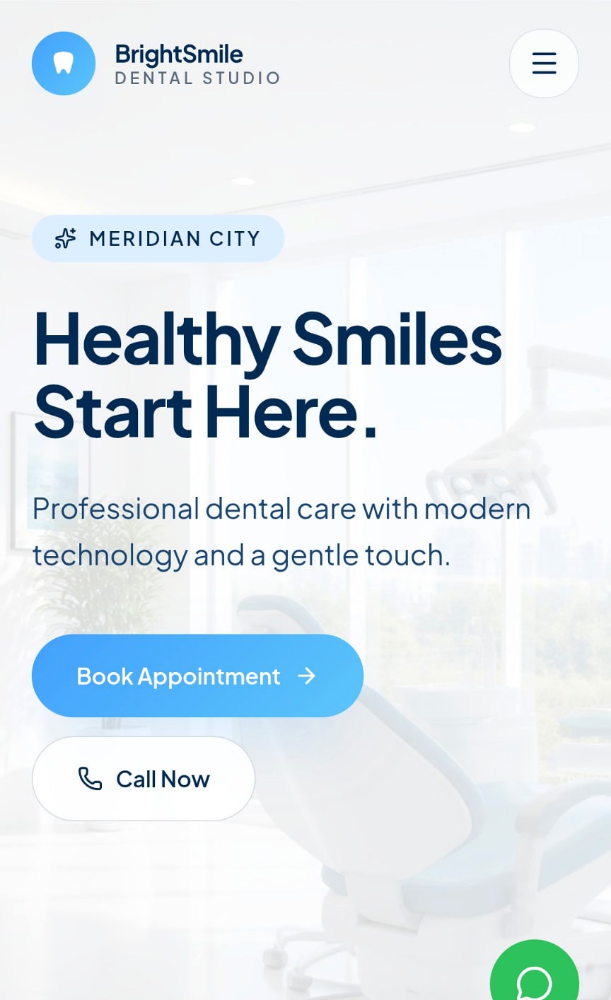 BrightSmile Dental Studio — Clinic Website designed by Faith Web Designs